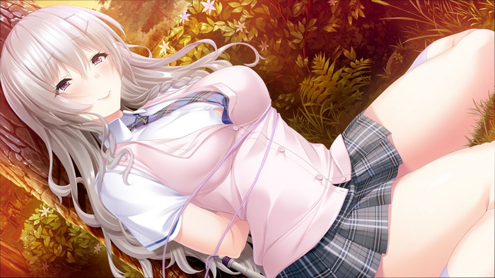 Game CG: School uniform girl lying down
