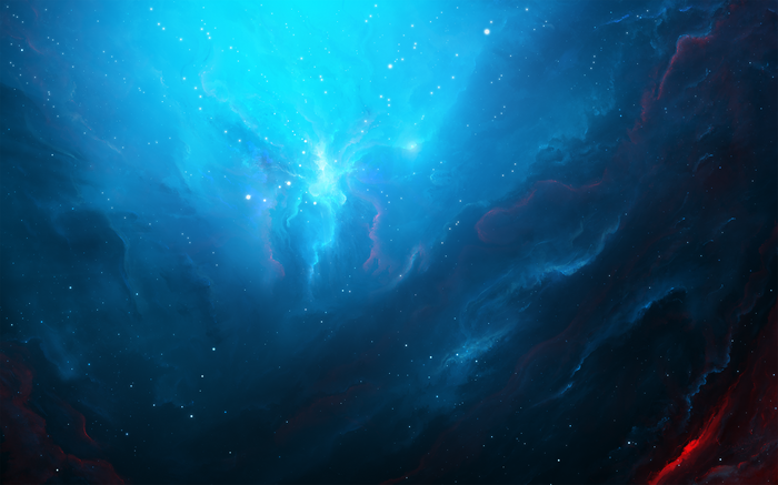 4K Nebula with Stars and Red Hues