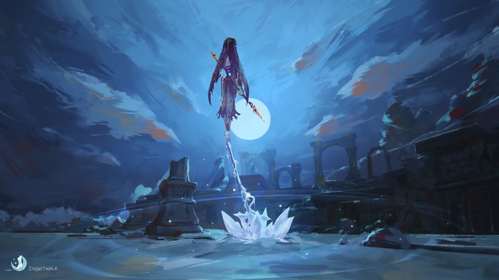 4K Genshin Impact Rosaria at Night