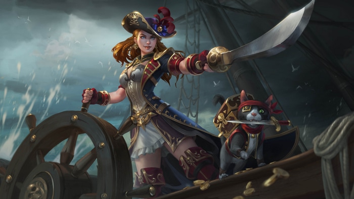 Smite Pirate Captain and Cat with Swords