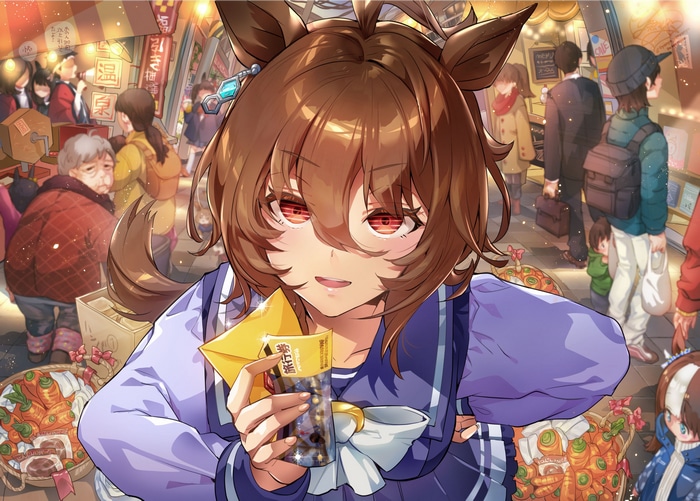 Agnes Tachyon from Uma Musume Pretty Derby at a market