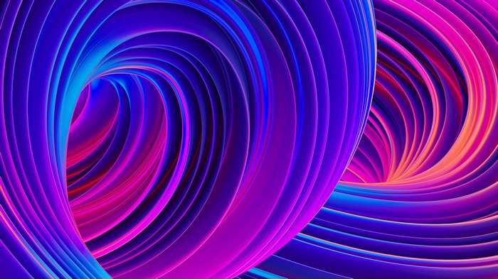 Abstract Gradient Swirls of Blue and Pink