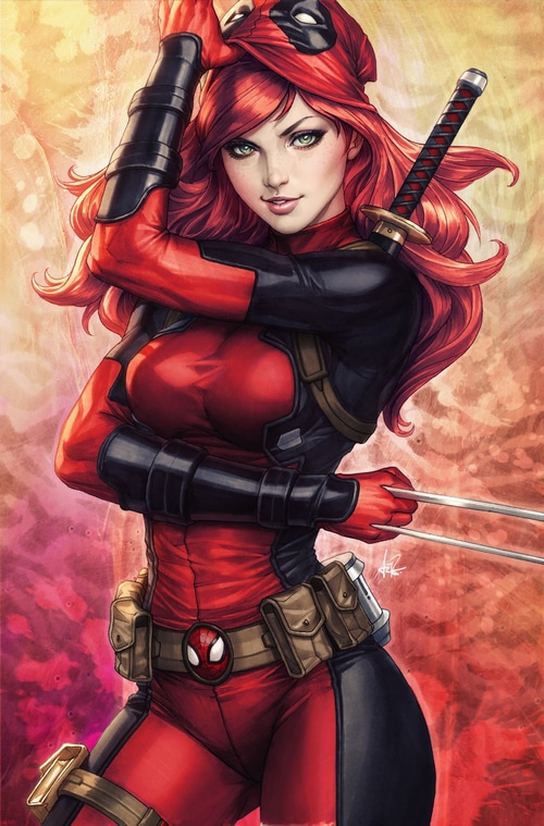 Mary Jane Watson as Deadpool with Wolverine Claws