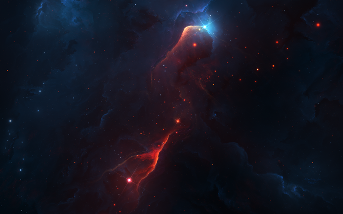 4K space art of a colorful nebula with stars