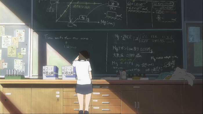 The Girl Who Leapt Through Time chalkboard scene