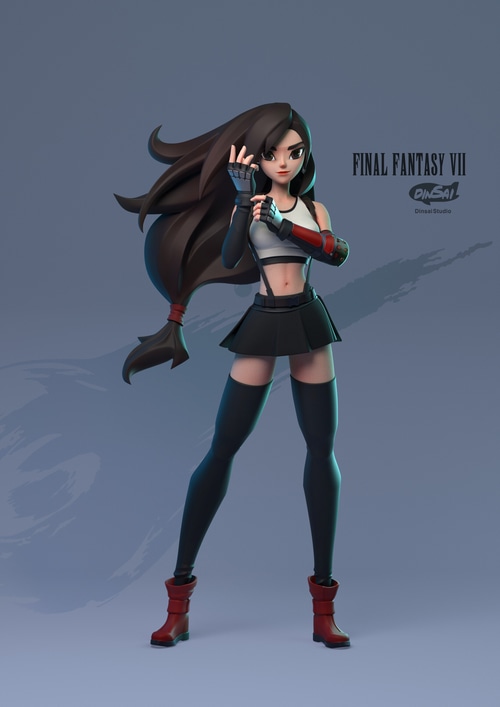Tifa Lockhart from Final Fantasy VII by Dinsai Studio