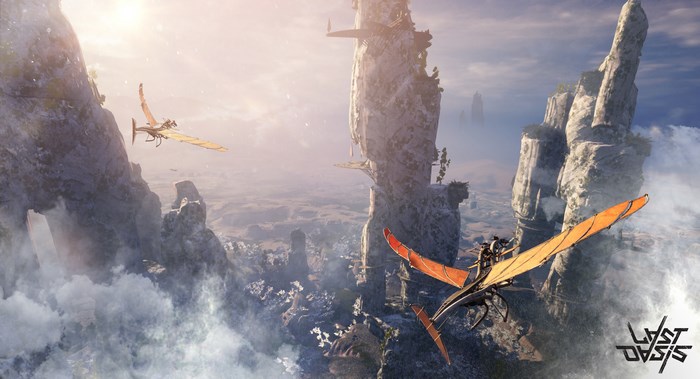 Last Oasis game art with flying machines
