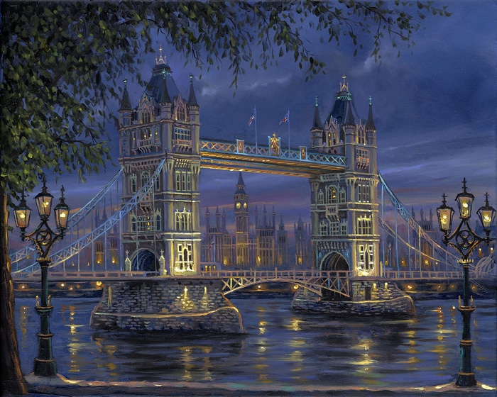 Tower Bridge at night, London, UK