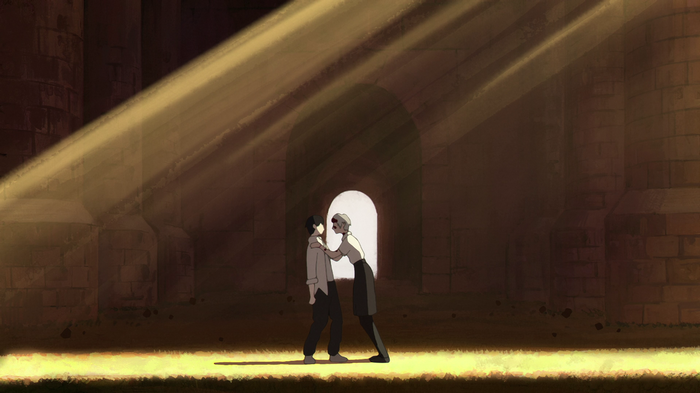 Sonny Boy: Nagara and Mizuho in a sunlit ruin