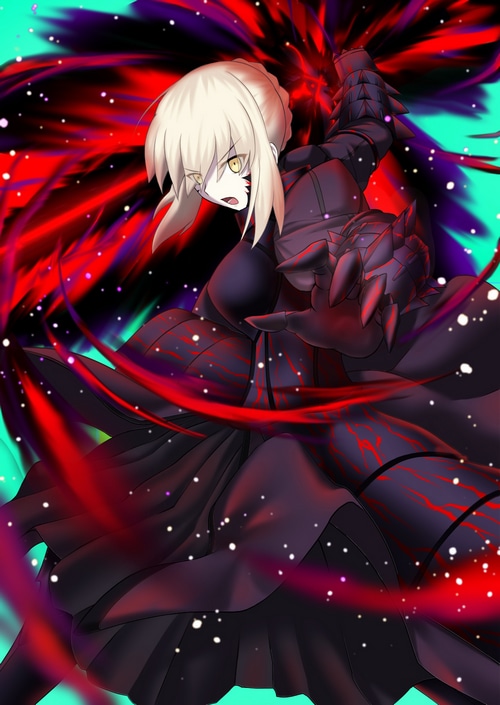 Saber Alter from Fate/Grand Order in battle