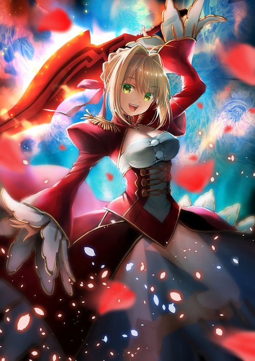 Nero Claudius from Fate/Extra with a sword
