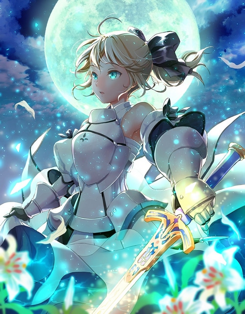 Saber Lily from Fate series with a sword