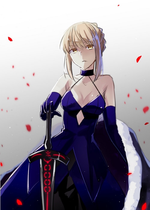 Saber Alter holding Excalibur from Fate series