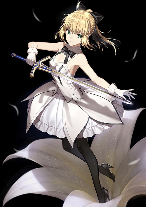 Saber Lily Artoria Pendragon holding Excalibur