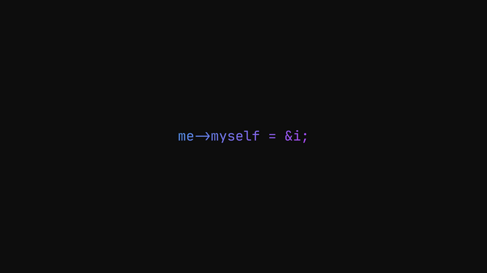 Code snippet me->myself = &i;