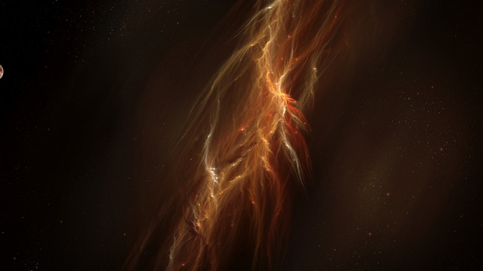 Abstract colorful nebula in deep space
