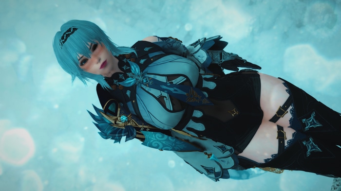 4K Genshin Impact Eula in blue outfit