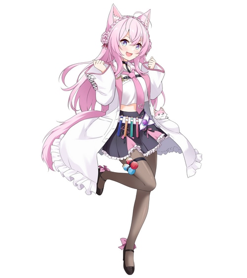 4K Hakui Koyori Virtual Youtuber with pink hair