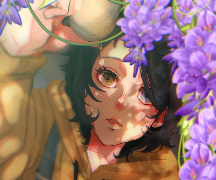 Ai Ohto from Wonder Egg Priority with flowers