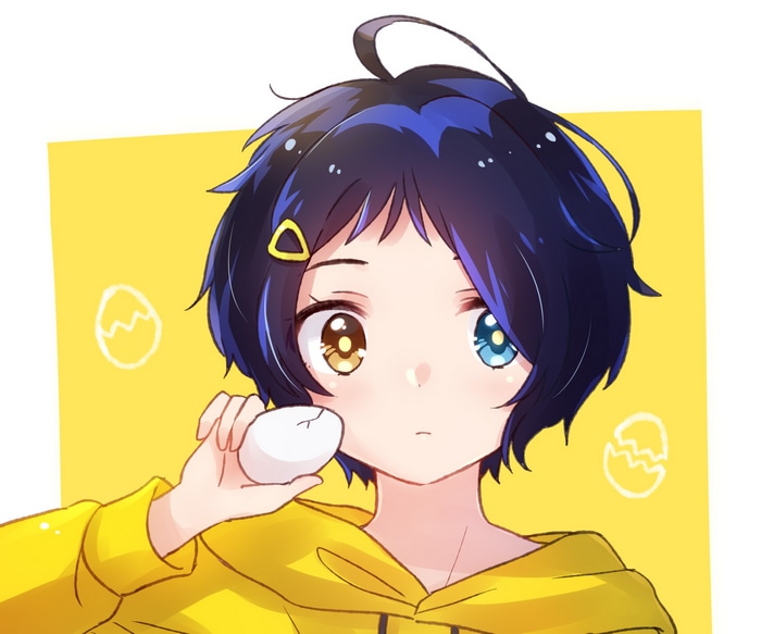 Ai Ohto from Wonder Egg Priority holding an egg