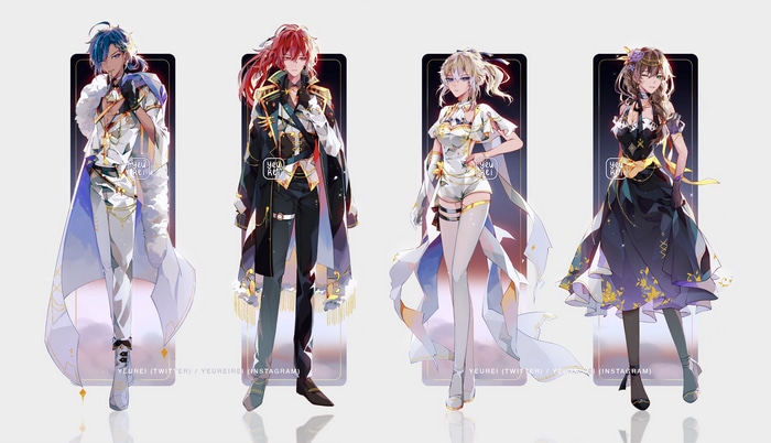 Genshin Impact Characters Jean, Diluc, Kaeya, and Lisa