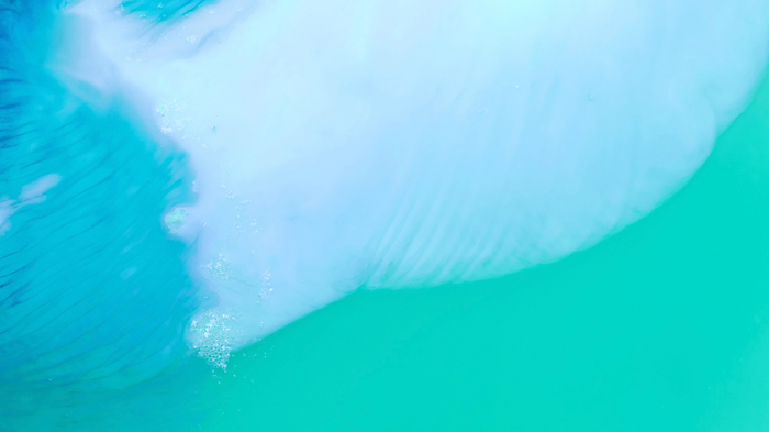 Abstract Cyan and White Fluid Shapes