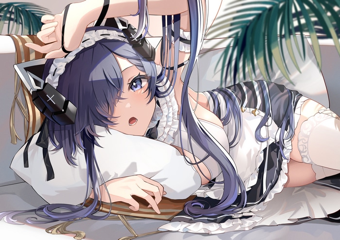 August Von Parseval in a maid outfit