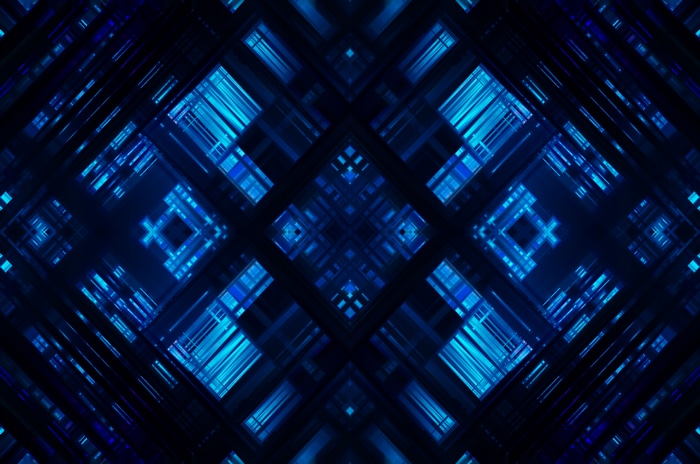 4K Abstract Futuristic Blue Lights
