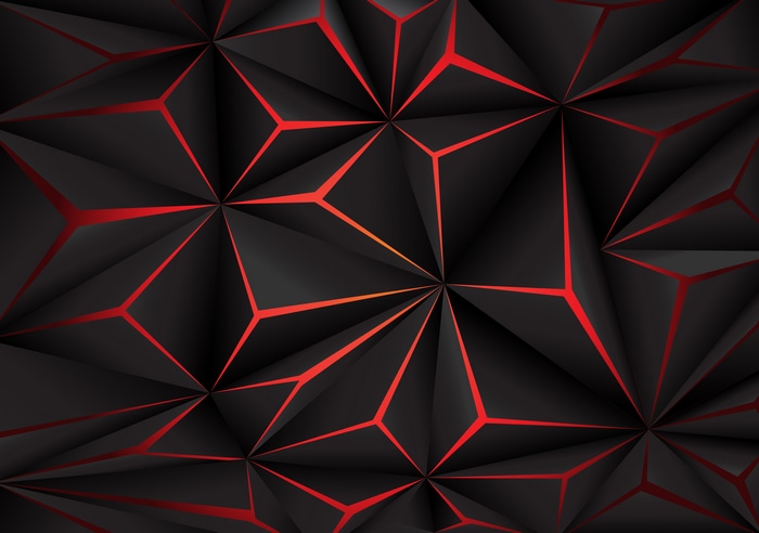 Abstract Geometric Pattern with Red Glowing Lines