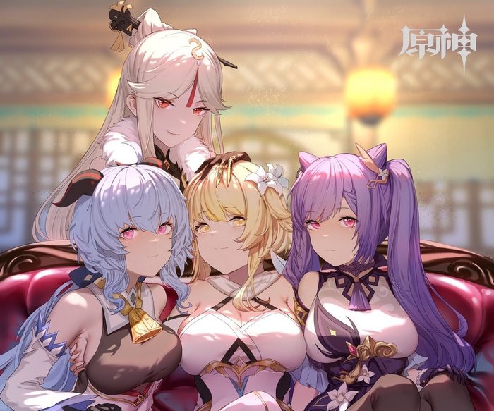 Ningguang, Keqing, Ganyu, and Lumine from Genshin Impact
