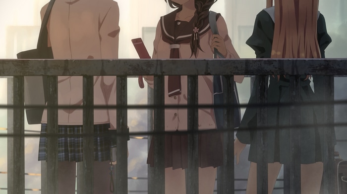 Yuuki Tatsuya and friends in school uniforms