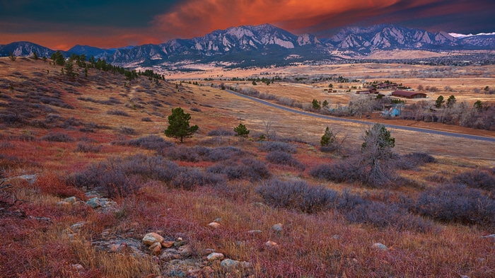 4K Mountains Landscape at Sunset