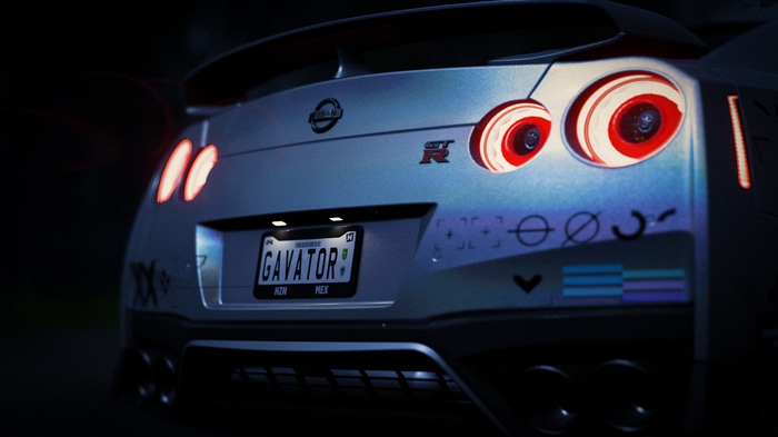 Nissan GT-R with custom license plate