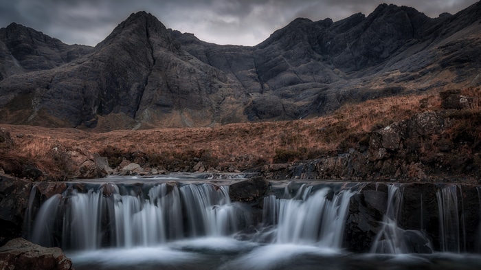 4K Waterfall in Mountains