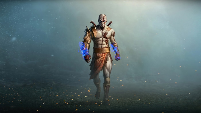 4K God of War Kratos with blue energy