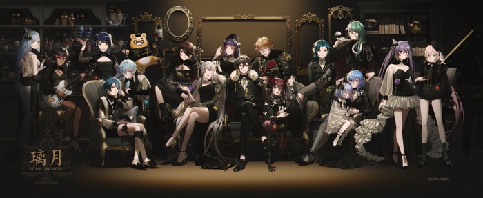 Genshin Impact characters in a formal setting