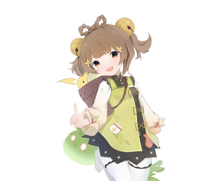 Yaoyao from Genshin Impact with a small creature