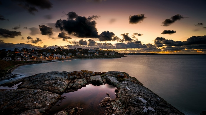 4K Brittany Coast at Sunset