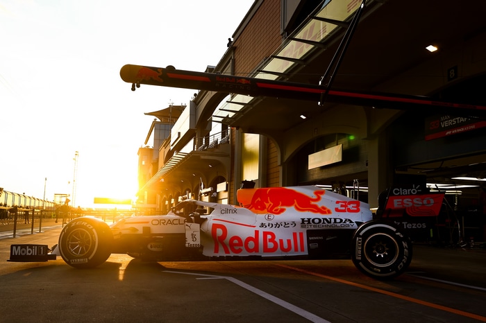 Red Bull Racing Formula 1 car with Max Verstappen branding