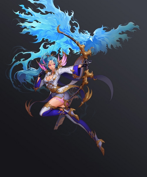 Fantasy Archer with Blue Bird Companion
