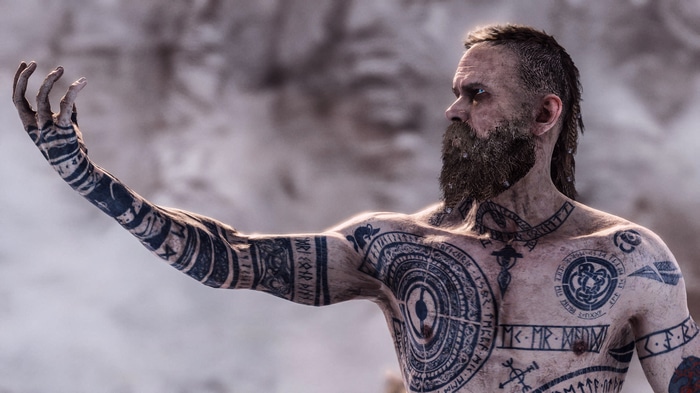 4K God of War Balder with Tattoos