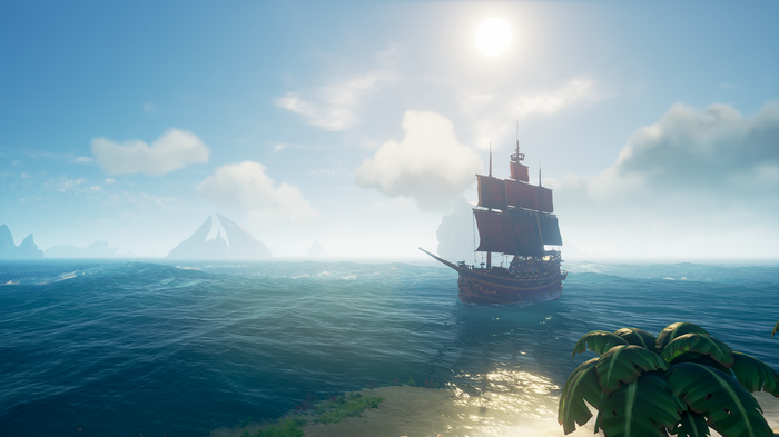 Sea of Thieves ship sailing on the ocean