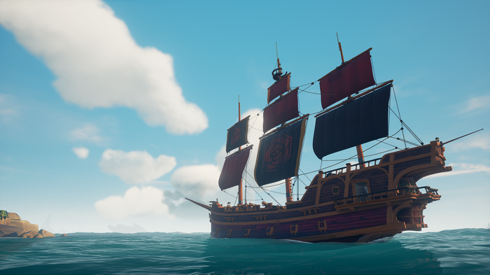 Sea of Thieves ship sailing on the ocean