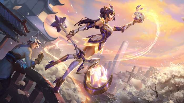 Lux holding a porcelain rabbit in League of Legends