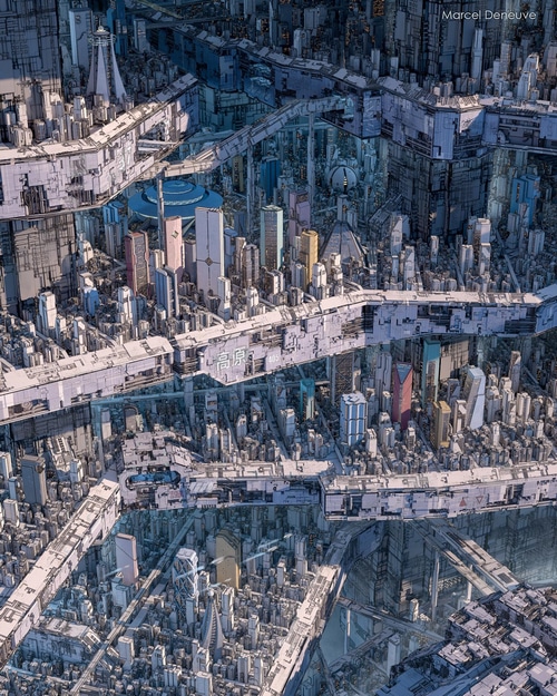 Futuristic Cityscape by Marcel Deneuve