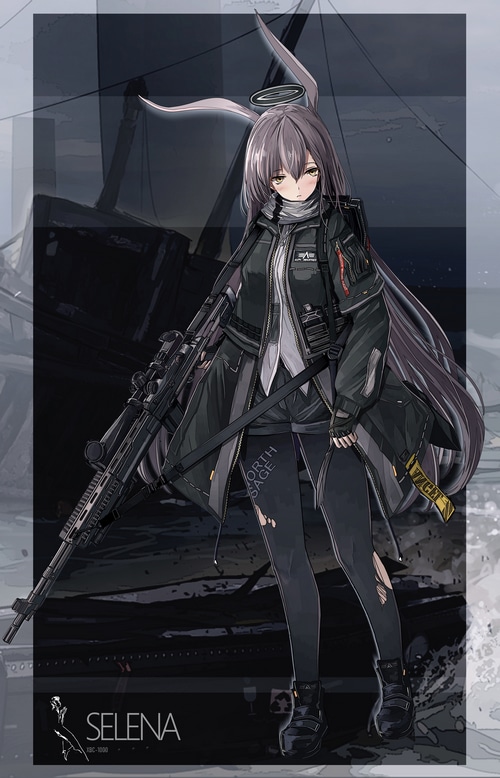 Selena with M14 EBR sniper rifle