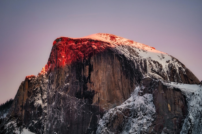 Half Dome in Yosemite National Park at Sunset