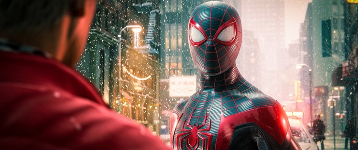Spider-Man Miles Morales in a Snowy City