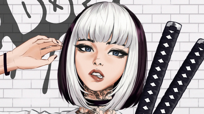 Yajuu fan art with katana