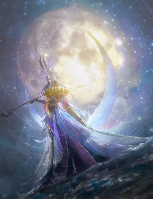 Tsukuyomi from Final Fantasy XIV with Moon